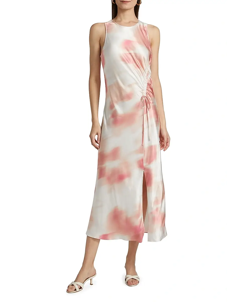 RAILS Women's Gabriella Watercolor Ruched Midi-Dress | Thumbnail 3