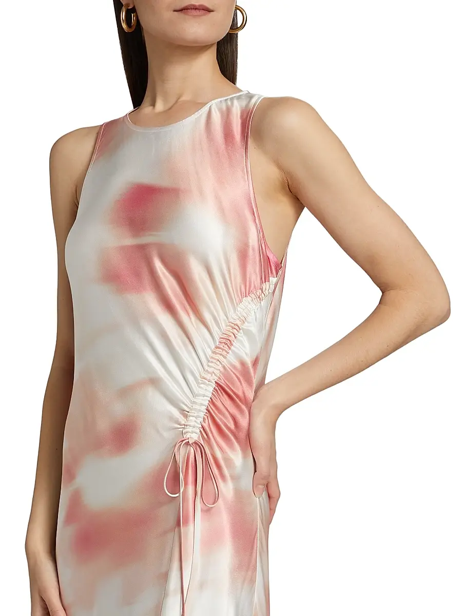 RAILS Women's Gabriella Watercolor Ruched Midi-Dress | Thumbnail 6