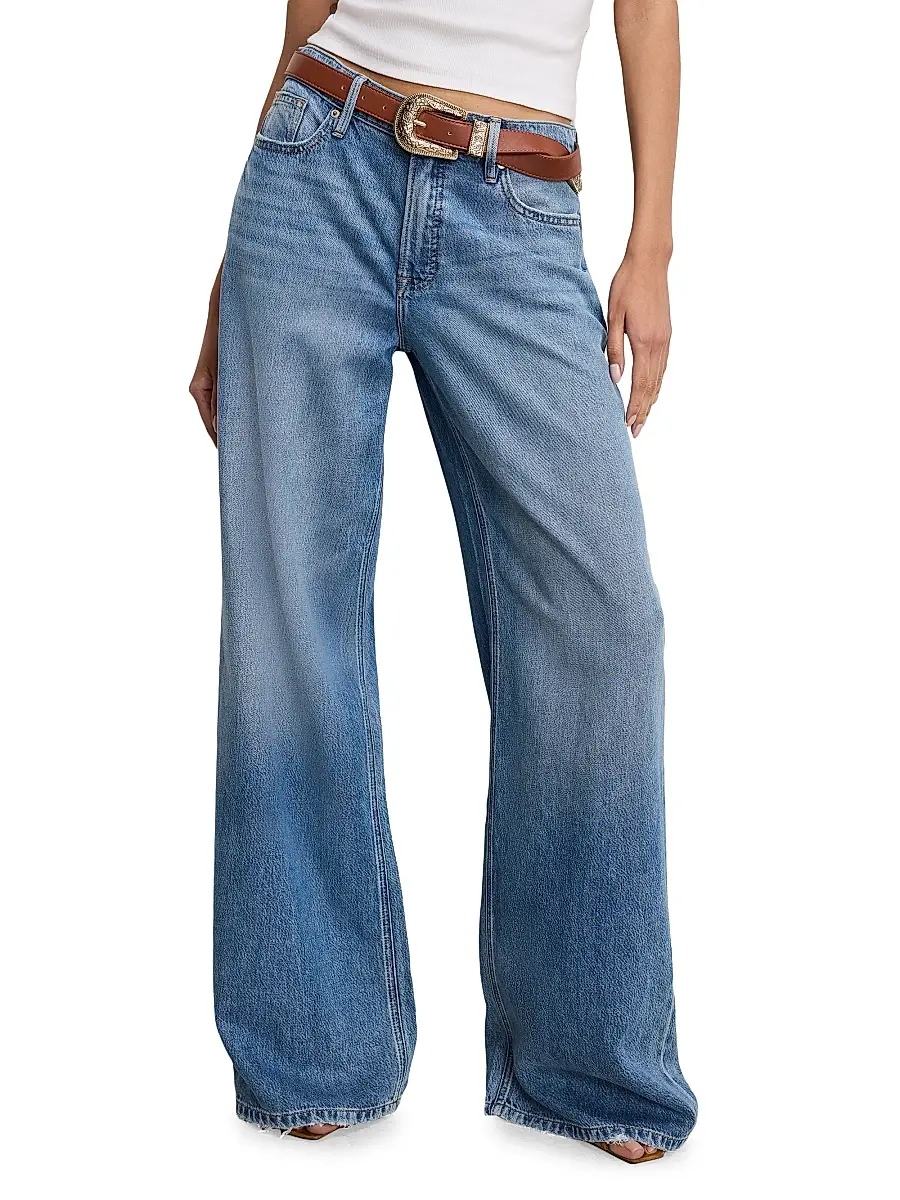 GOOD AMERICAN Women's Weightless Good Standard Ease Wide-Leg Jeans | Thumbnail 4 GOOD AMERICAN Women's Weightless Good Standard Ease Wide-Leg Jeans | Thumbnail 4