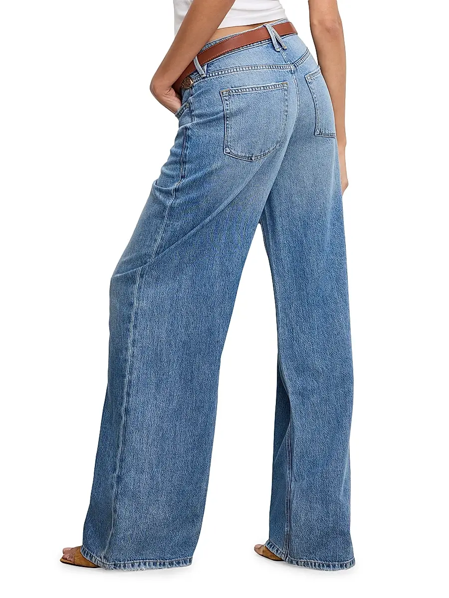 GOOD AMERICAN Women's Weightless Good Standard Ease Wide-Leg Jeans | Thumbnail 5 GOOD AMERICAN Women's Weightless Good Standard Ease Wide-Leg Jeans | Thumbnail 5
