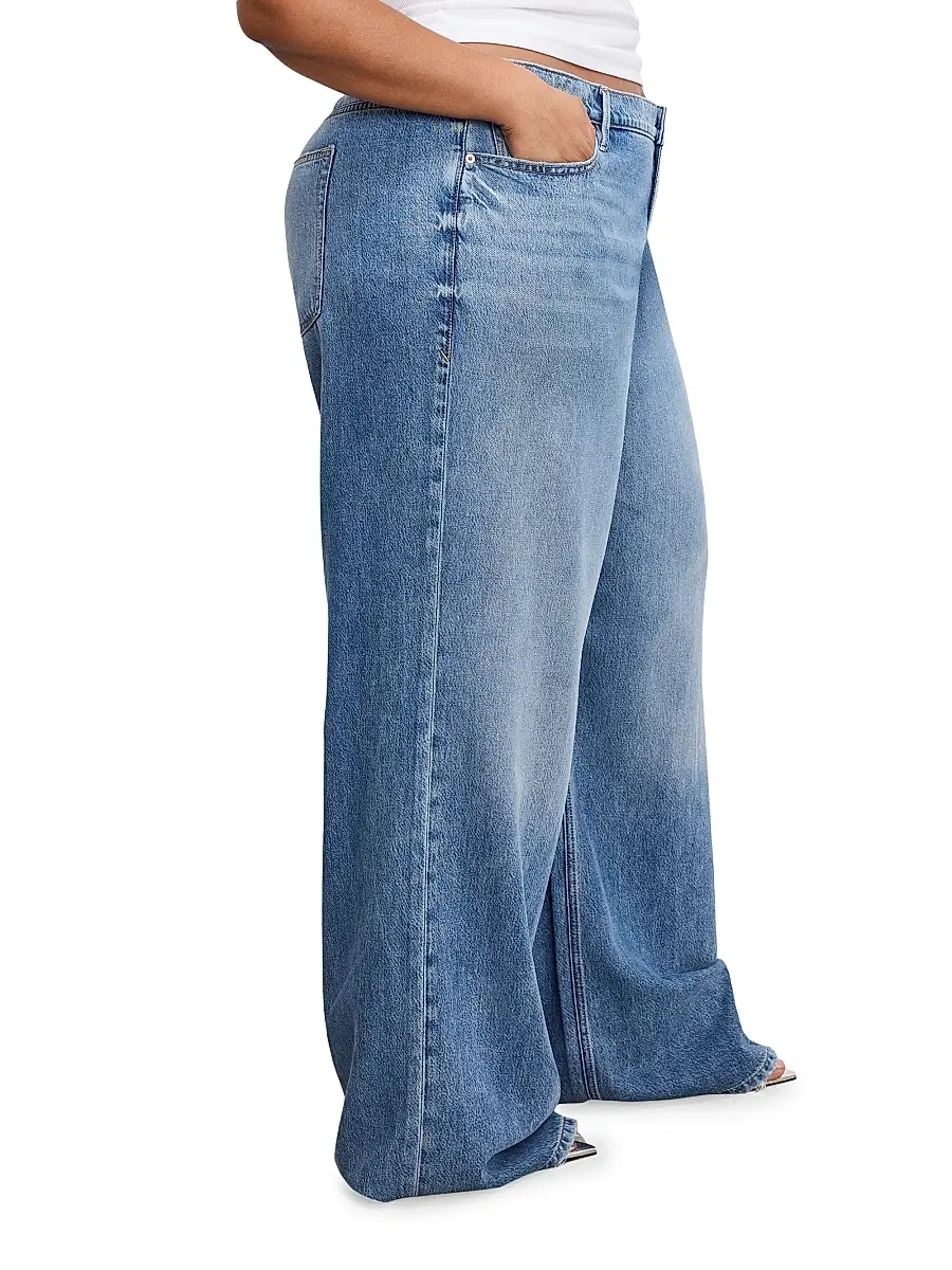 GOOD AMERICAN Women's Weightless Good Standard Ease Wide-Leg Jeans | Thumbnail 9 GOOD AMERICAN Women's Weightless Good Standard Ease Wide-Leg Jeans | Thumbnail 9