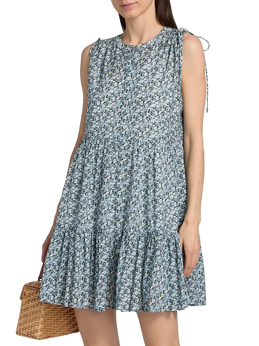 Veronica Beard Women's Yulianna Floral Cotton-Blend Minidress | Thumbnail 3 Veronica Beard Women's Yulianna Floral Cotton-Blend Minidress | Thumbnail 3