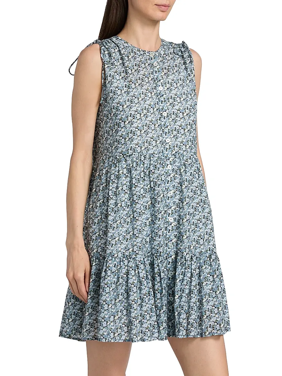 Veronica Beard Women's Yulianna Floral Cotton-Blend Minidress | Thumbnail 4 Veronica Beard Women's Yulianna Floral Cotton-Blend Minidress | Thumbnail 4