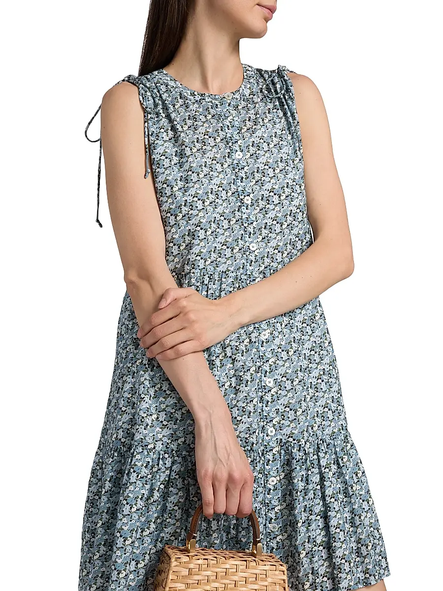 Veronica Beard Women's Yulianna Floral Cotton-Blend Minidress | Thumbnail 6 Veronica Beard Women's Yulianna Floral Cotton-Blend Minidress | Thumbnail 6