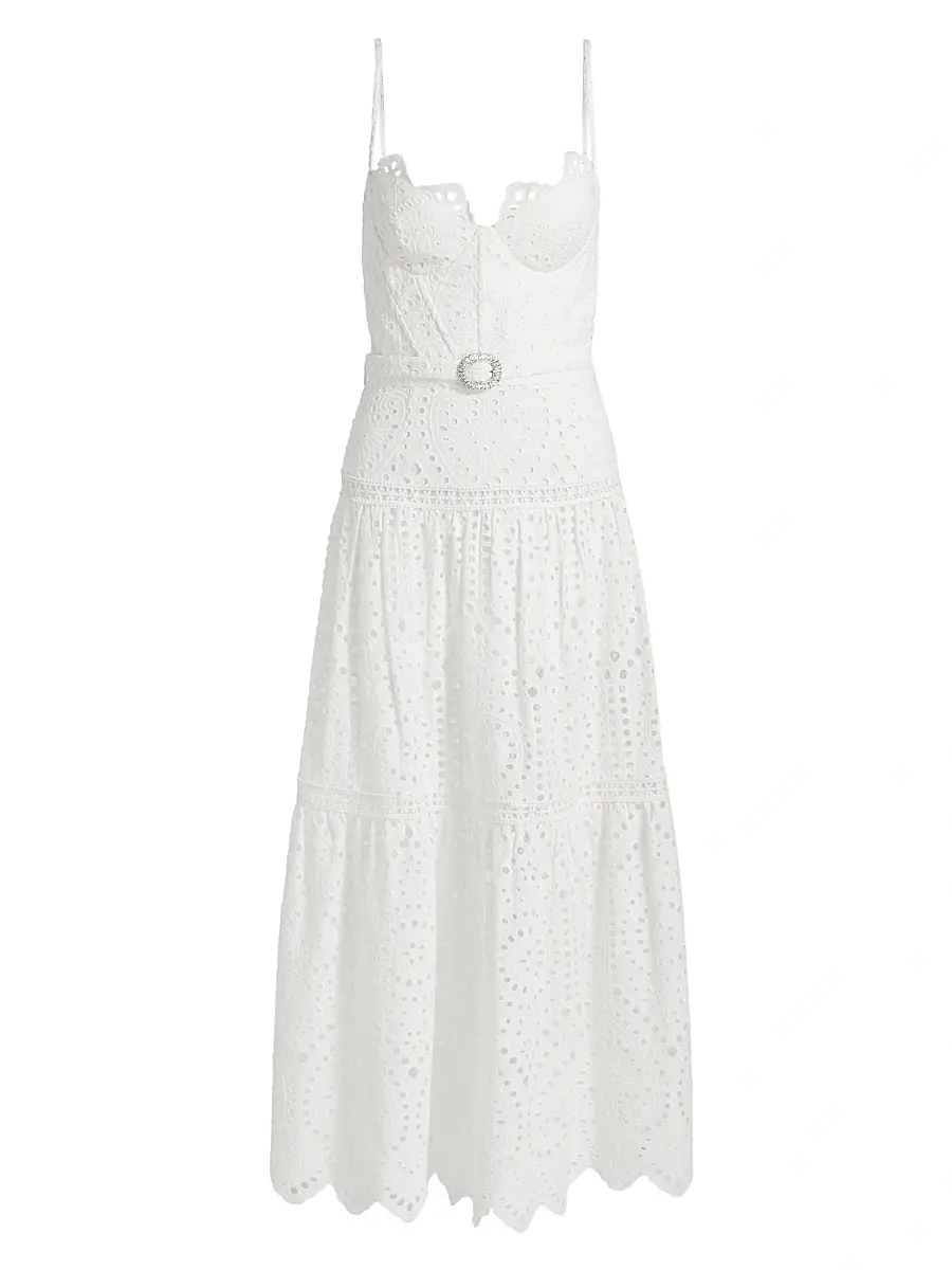 Generation Love Women's Zuria Cotton Eyelet Maxi Dress - White | Image 1 Generation Love Women's Zuria Cotton Eyelet Maxi Dress - White | Image 1