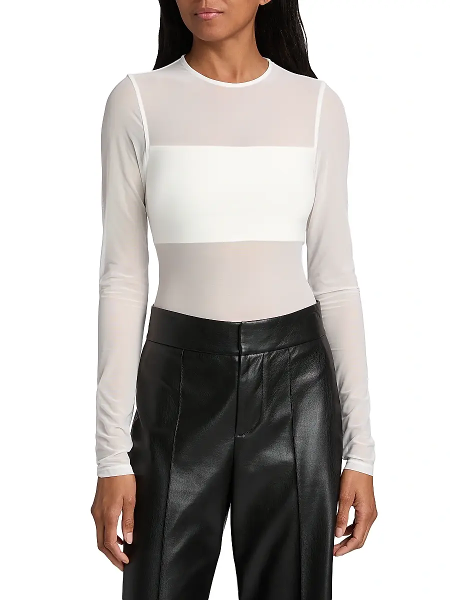 Alice + Olivia Women's Bandeau Sheer Bodysuit | Thumbnail 3 Alice + Olivia Women's Bandeau Sheer Bodysuit | Thumbnail 3
