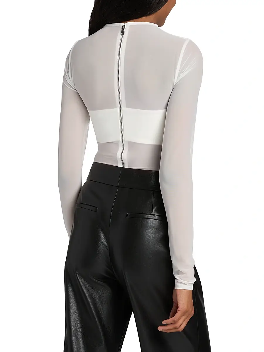 Alice + Olivia Women's Bandeau Sheer Bodysuit | Thumbnail 5 Alice + Olivia Women's Bandeau Sheer Bodysuit | Thumbnail 5