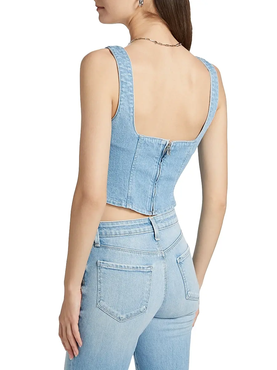 L'Agence Women's Saga Denim Button-Front Tank | Thumbnail 5 L'Agence Women's Saga Denim Button-Front Tank | Thumbnail 5