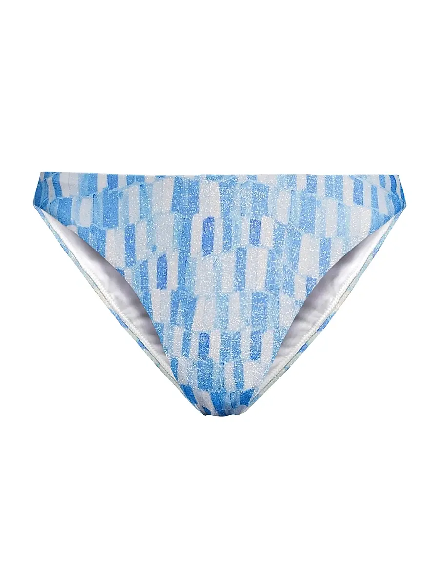 Milly Women's Margot Sunset Tile Printed Bikini Bottom - Light Blue Multi | Image 1 Milly Women's Margot Sunset Tile Printed Bikini Bottom - Light Blue Multi | Image 1