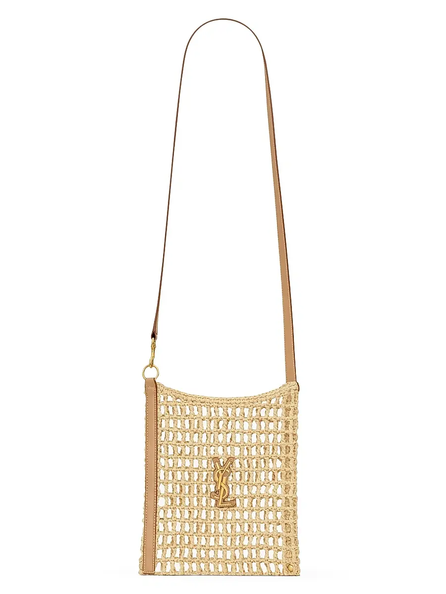 Saint Laurent Women's Mini Oxalis Shoulder Bag in Raffia - Natural And Vintage Brown Gold | Thumbnail 5 Saint Laurent Women's Mini Oxalis Shoulder Bag in Raffia - Natural And Vintage Brown Gold | Thumbnail 5