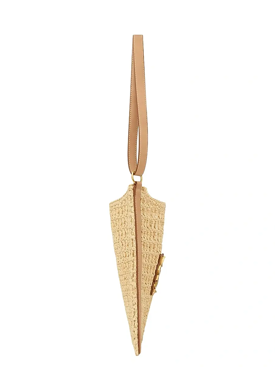 Saint Laurent Women's Mini Oxalis Shoulder Bag in Raffia - Natural And Vintage Brown Gold | Thumbnail 6 Saint Laurent Women's Mini Oxalis Shoulder Bag in Raffia - Natural And Vintage Brown Gold | Thumbnail 6