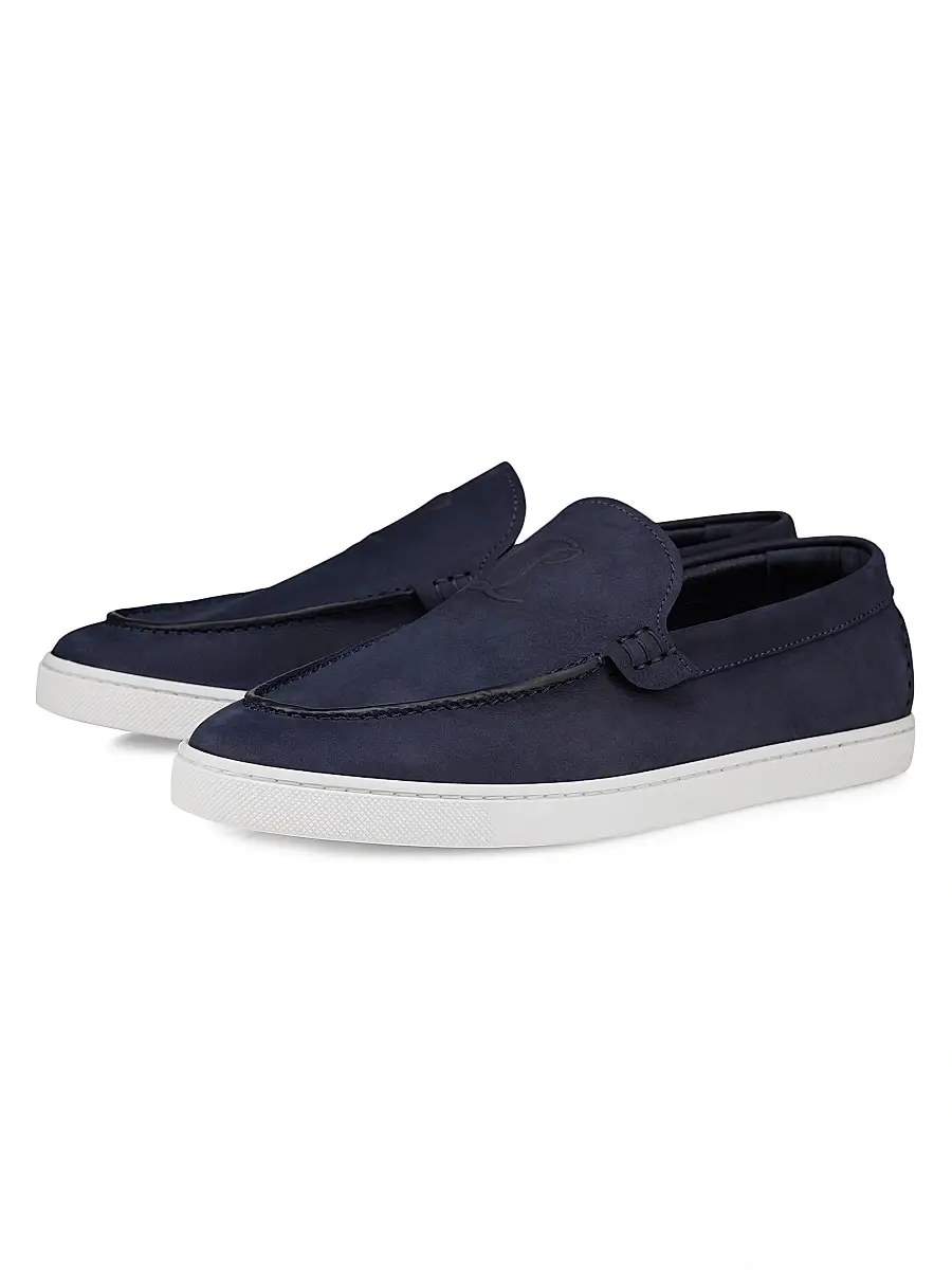 Christian Louboutin Men's Moonboat Leather Loafers - Zaffiro | Thumbnail 2