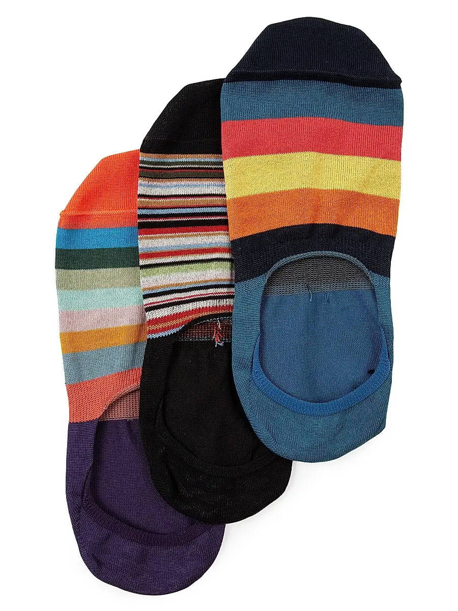 Paul Smith Men's Striped No-Show 3-Piece Socks Set | Image 1 Paul Smith Men's Striped No-Show 3-Piece Socks Set | Image 1