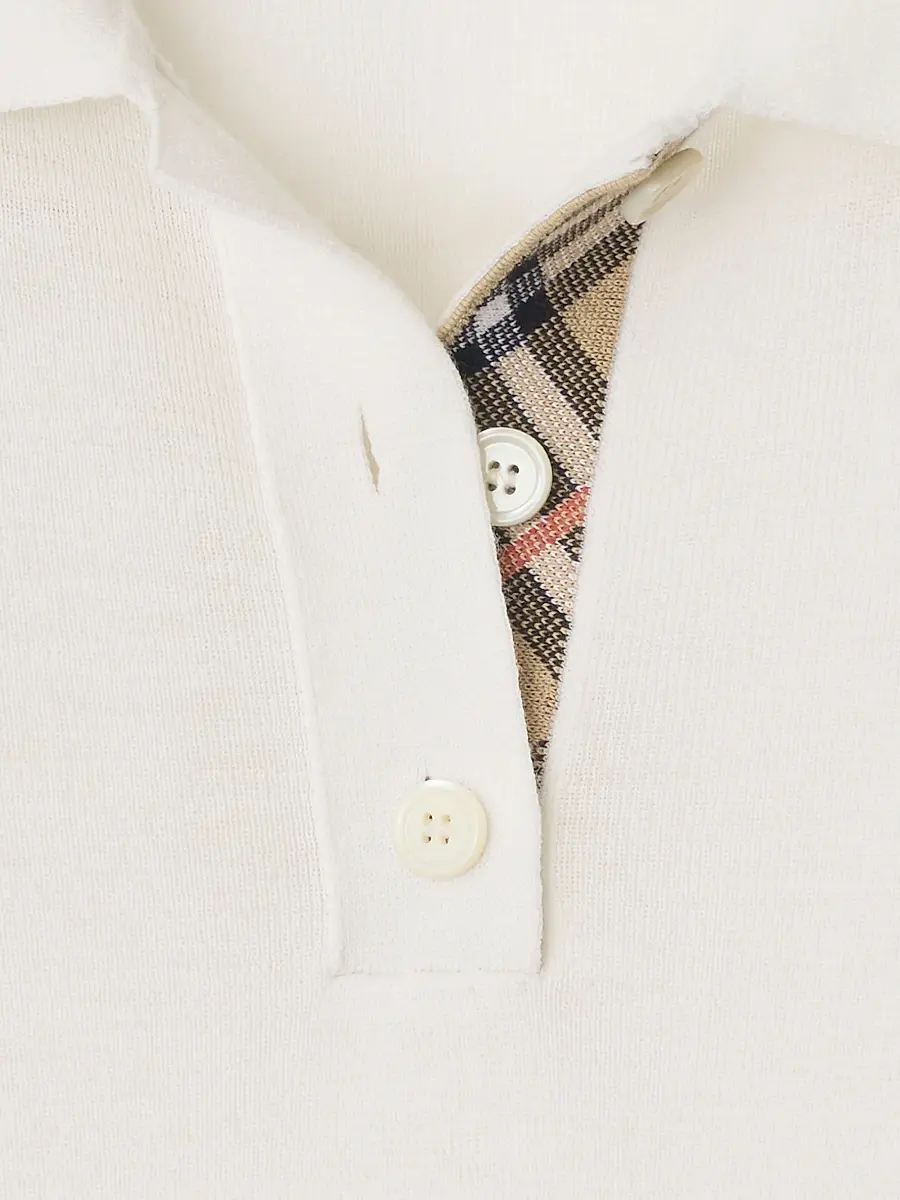 Burberry Women's Maddie Wool Polo Shirt - Chalk | Thumbnail 6