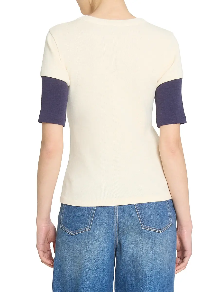 Chloé Women's Colorblocked Logo T-Shirt - Iconic Milk | Thumbnail 5