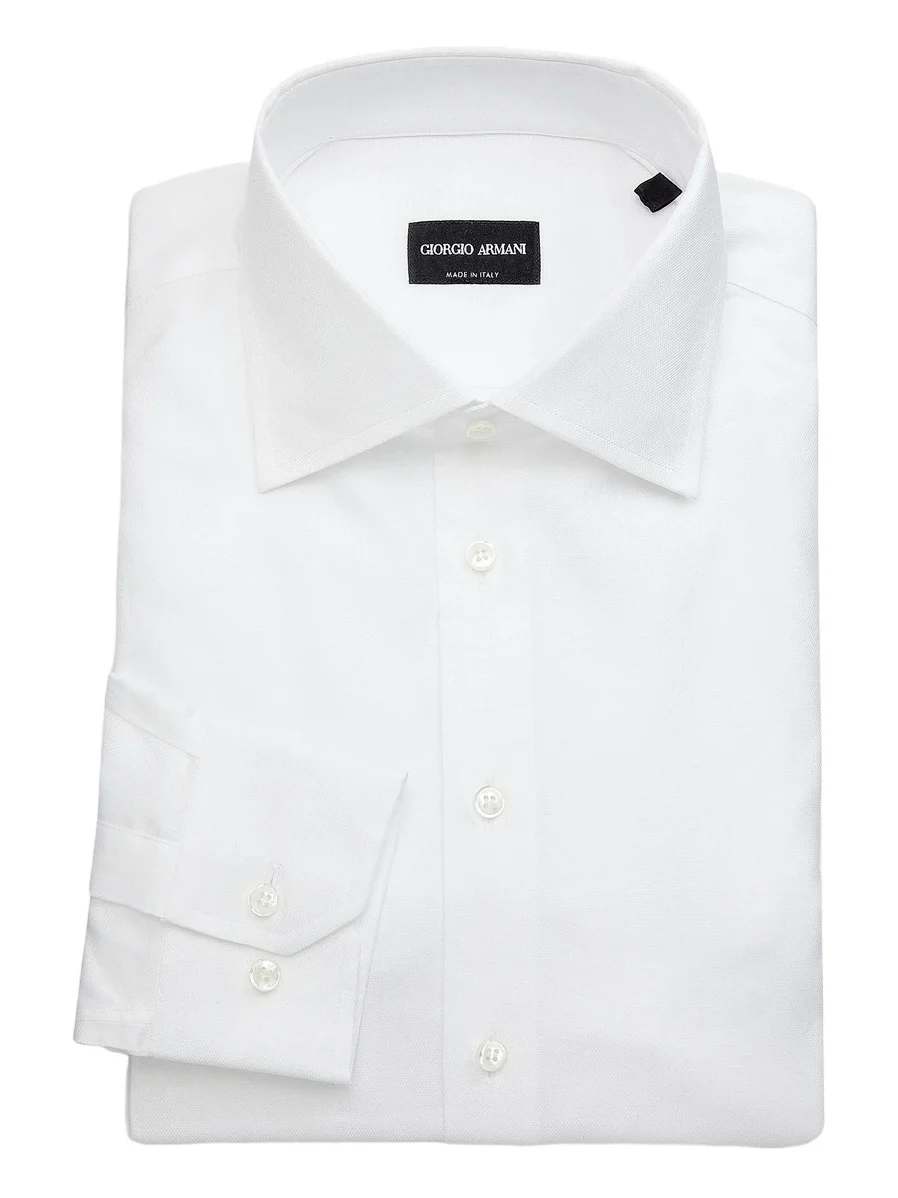 Giorgio Armani Men's Dotted Cotton Dress Shirt