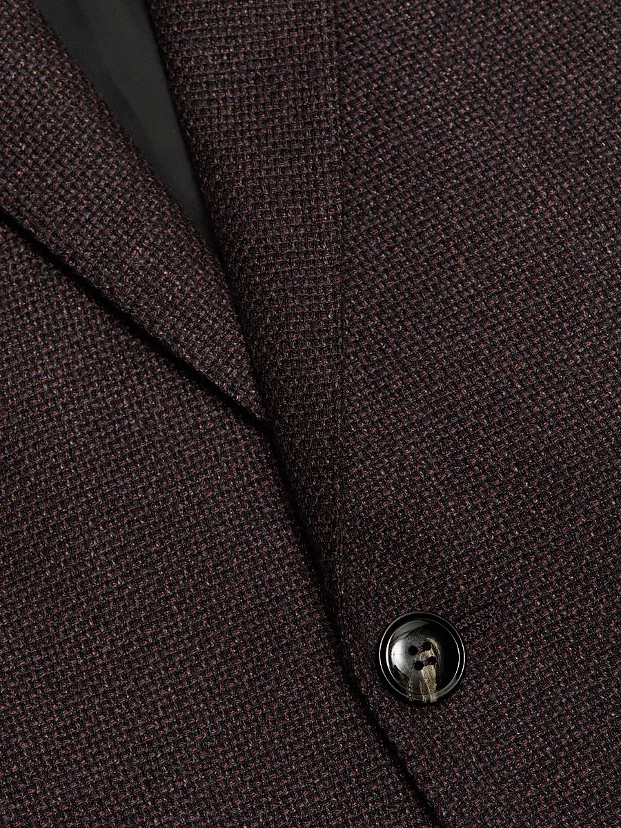 Giorgio Armani Men's Textured Wool-Blend Sport Coat - Purple Black | Thumbnail 7 Giorgio Armani Men's Textured Wool-Blend Sport Coat - Purple Black | Thumbnail 7