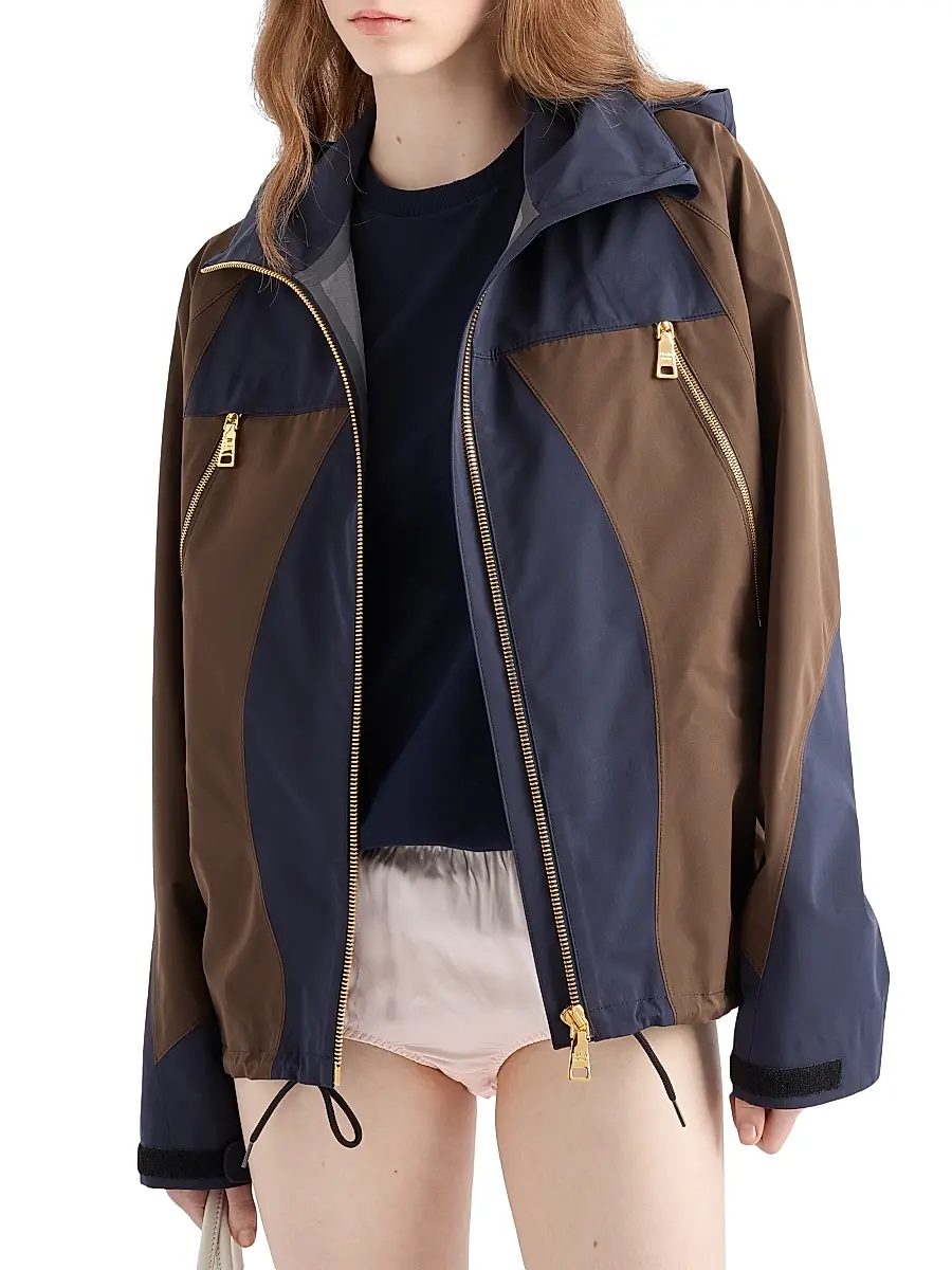 Prada Women's Technical Fabric Blouson Jacket - Blue | Thumbnail 2