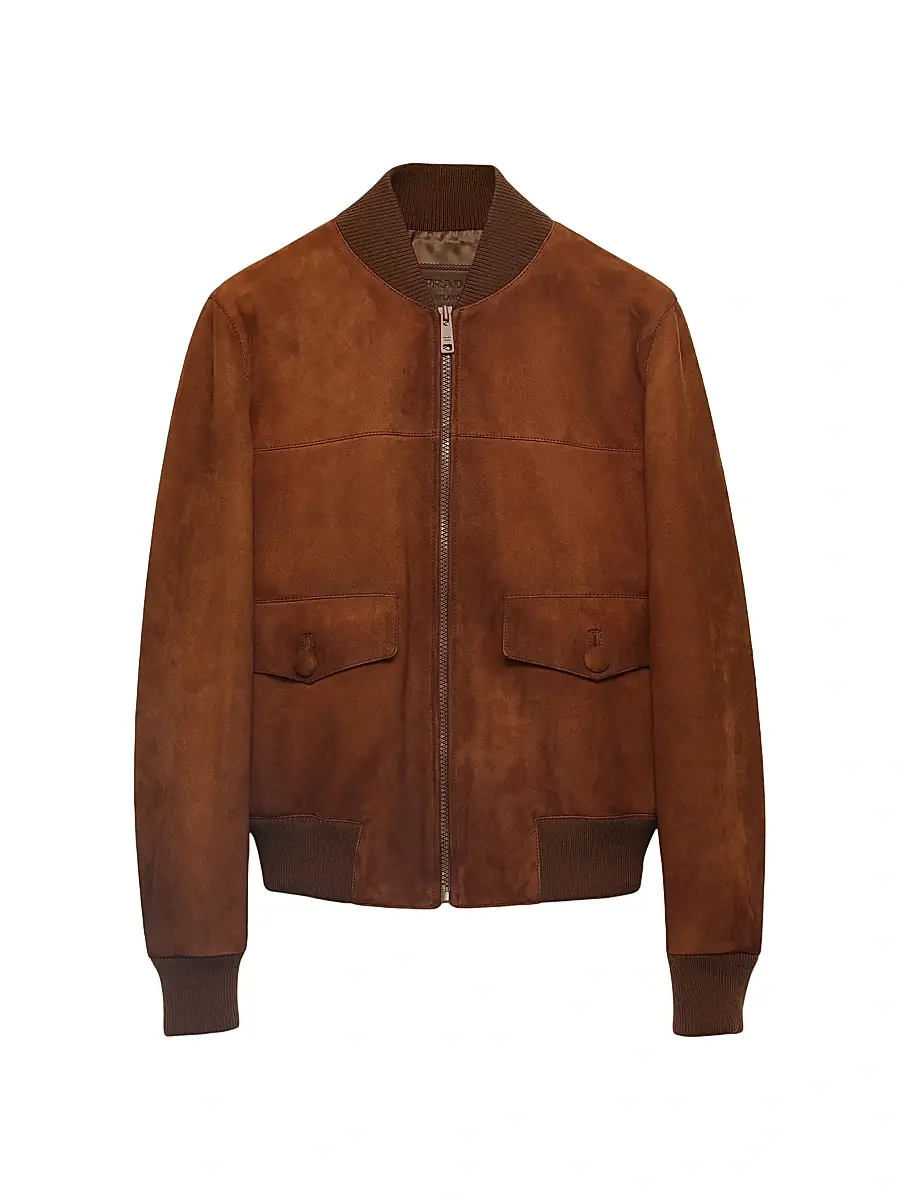 Prada Women's Suede Blouson Jacket - Brown | Image 1 Prada Women's Suede Blouson Jacket - Brown | Image 1