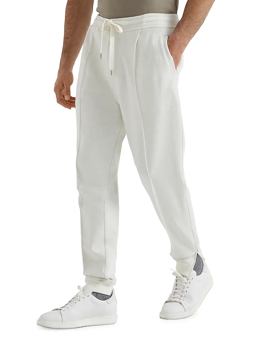 Brunello Cucinelli Men's Cashmere and Cotton French Terry Double Cloth Trousers | Thumbnail 2 Brunello Cucinelli Men's Cashmere and Cotton French Terry Double Cloth Trousers | Thumbnail 2