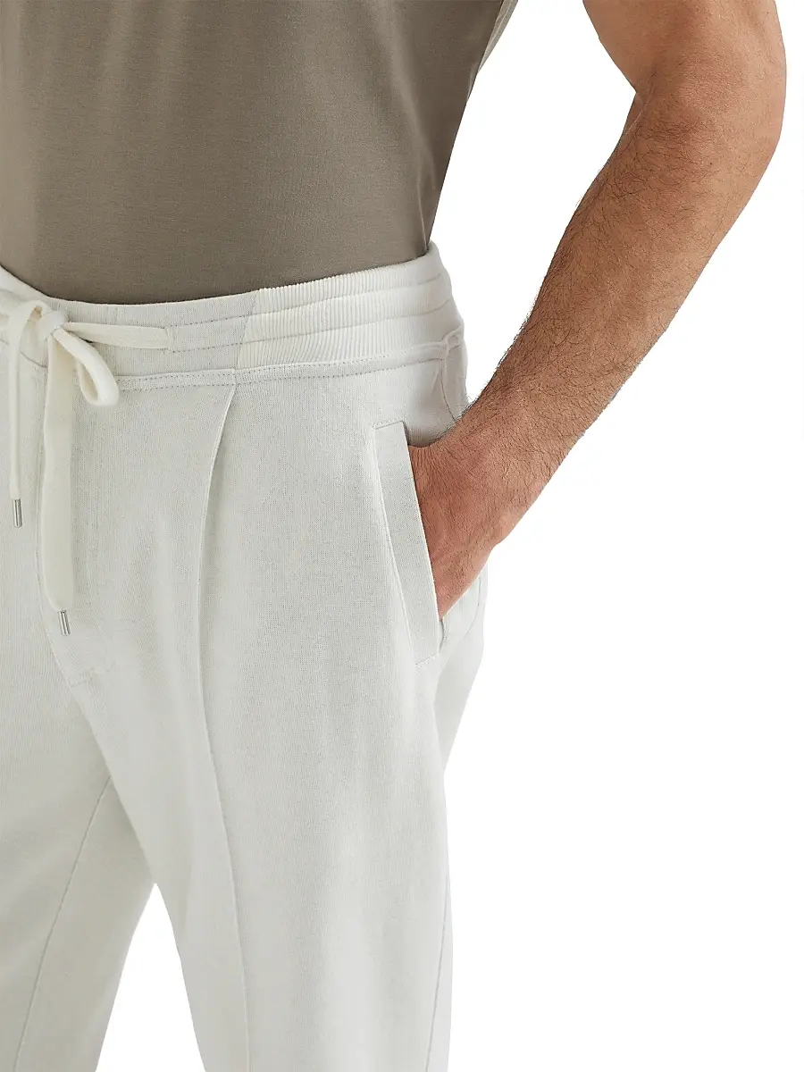 Brunello Cucinelli Men's Cashmere and Cotton French Terry Double Cloth Trousers | Thumbnail 4 Brunello Cucinelli Men's Cashmere and Cotton French Terry Double Cloth Trousers | Thumbnail 4