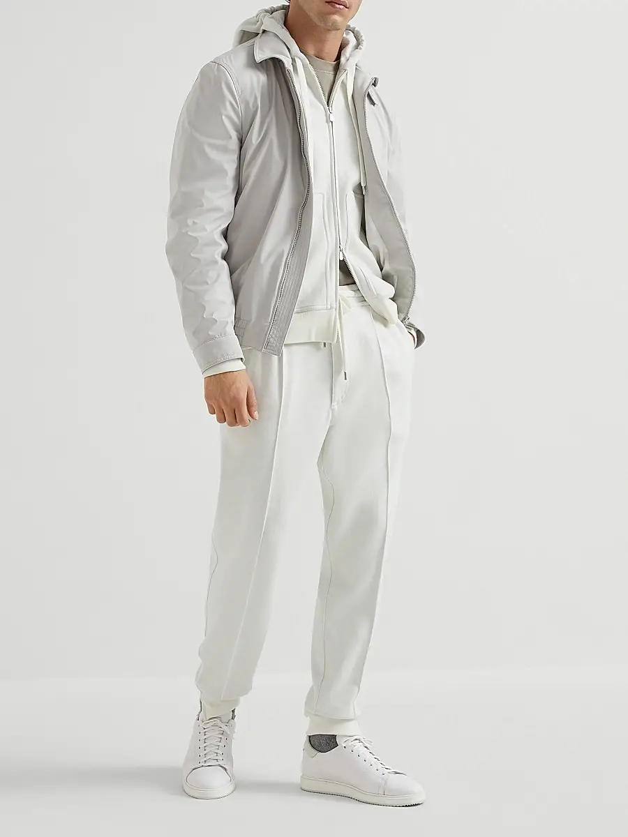 Brunello Cucinelli Men's Cashmere and Cotton French Terry Double Cloth Trousers | Thumbnail 5 Brunello Cucinelli Men's Cashmere and Cotton French Terry Double Cloth Trousers | Thumbnail 5