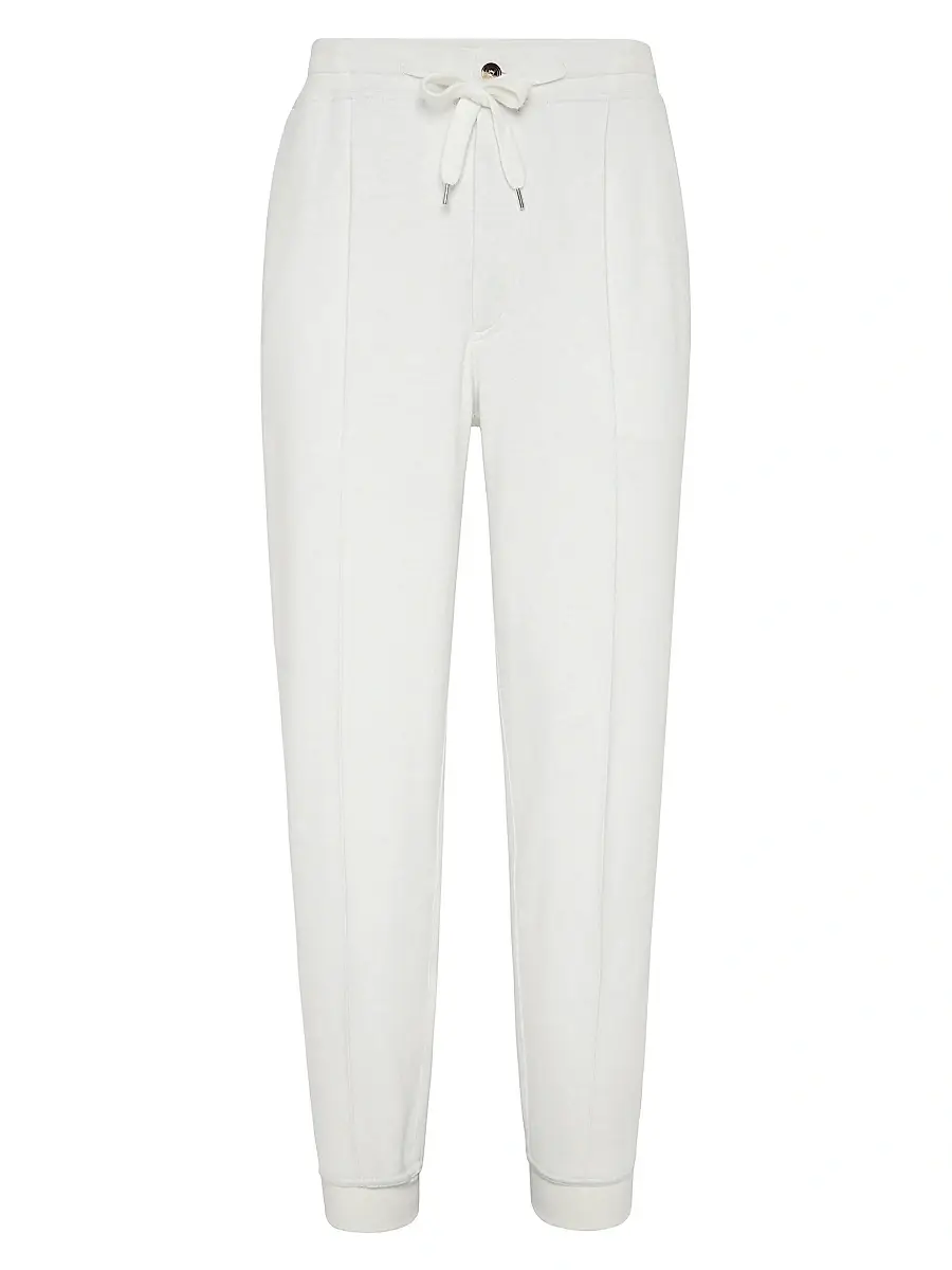 Brunello Cucinelli Men's Cashmere and Cotton French Terry Double Cloth Trousers - Off White - Size XXXXXXL | Image 1 Brunello Cucinelli Men's Cashmere and Cotton French Terry Double Cloth Trousers - Off White - Size XXXXXXL | Image 1