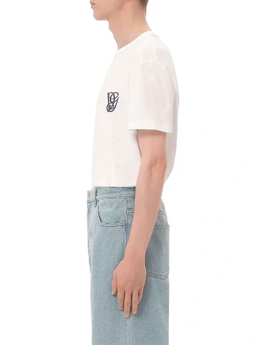 Valentino Men's Cotton T-Shirt with VG Patch - Ivory | Thumbnail 3 Valentino Men's Cotton T-Shirt with VG Patch - Ivory | Thumbnail 3