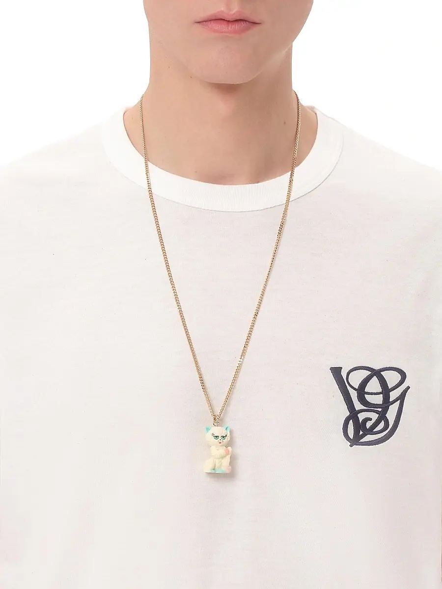 Valentino Men's Cotton T-Shirt with VG Patch - Ivory | Thumbnail 5 Valentino Men's Cotton T-Shirt with VG Patch - Ivory | Thumbnail 5