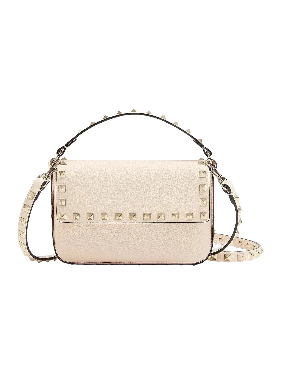 Women's Rockstud Grainy Calfskin Pouch