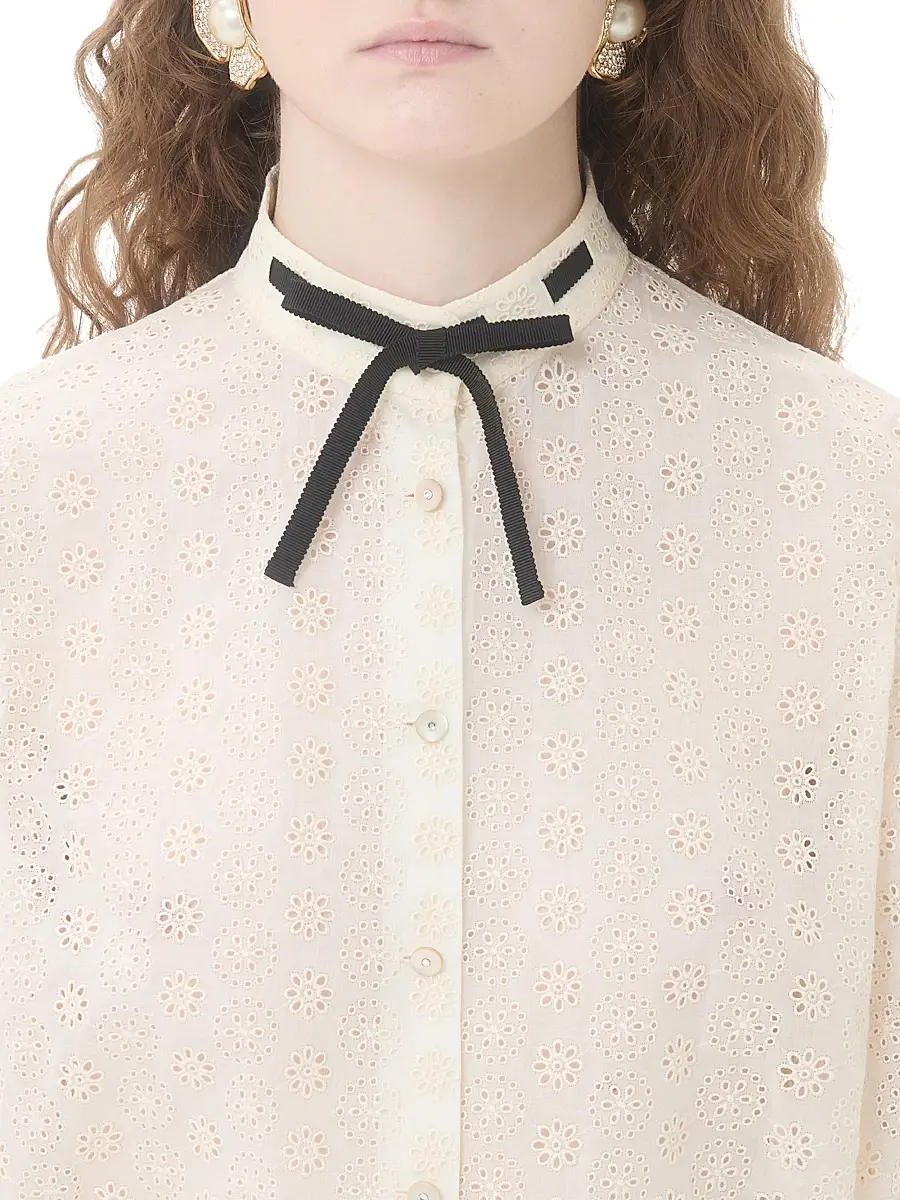 Valentino Garavani Women's Daisy Sangallo Polka Dot Shirt | Thumbnail 5 Valentino Garavani Women's Daisy Sangallo Polka Dot Shirt | Thumbnail 5