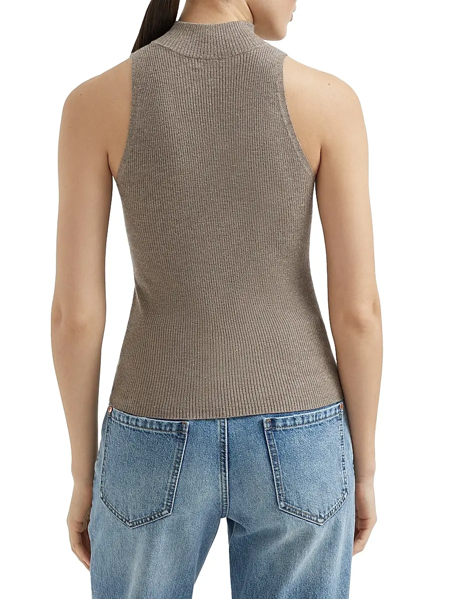 Brunello Cucinelli Women's Sparkling Cashmere Lightweight Rib Knit Top | Thumbnail 3 Brunello Cucinelli Women's Sparkling Cashmere Lightweight Rib Knit Top | Thumbnail 3