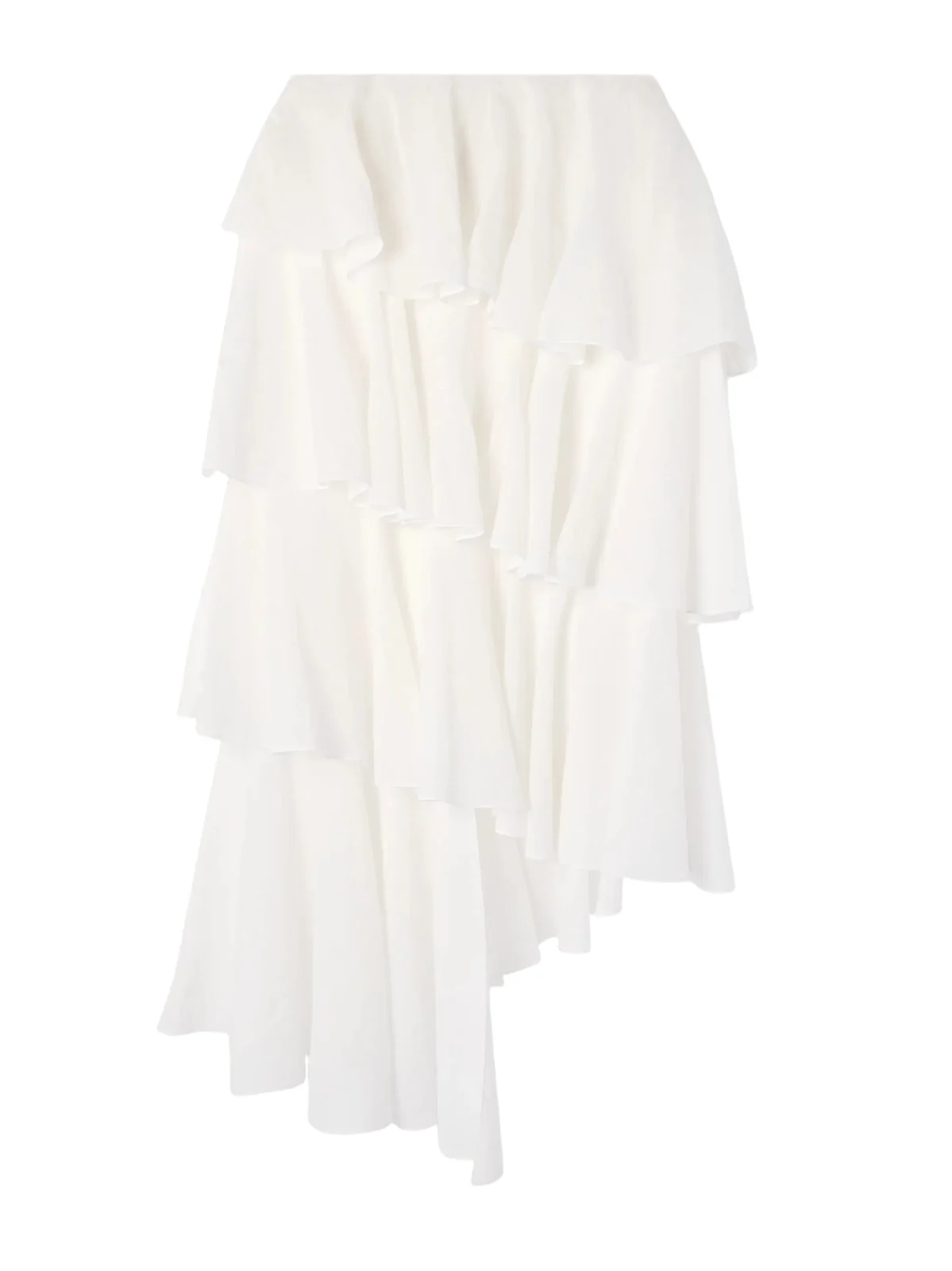 Tiered Asymmetric Cotton Midi Skirt Tiered Asymmetric Cotton Midi Skirt