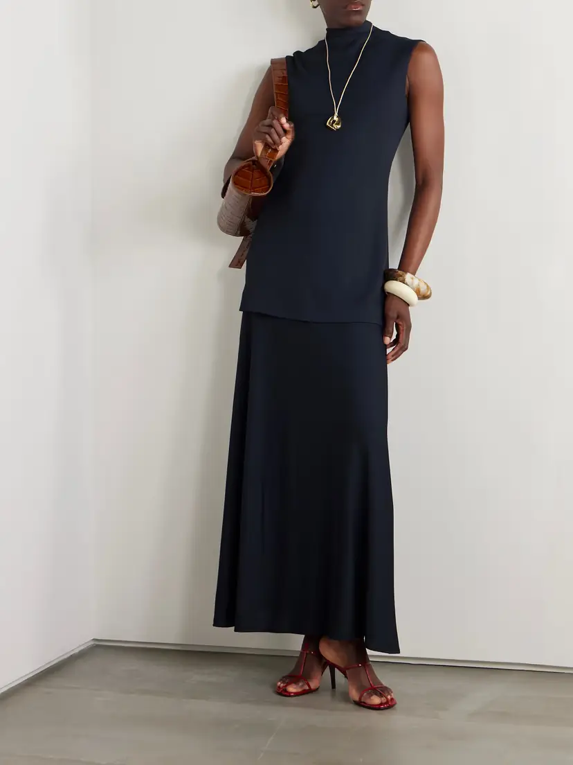 Jil Sander Layered Jersey Turtleneck Maxi Dress | Thumbnail 2