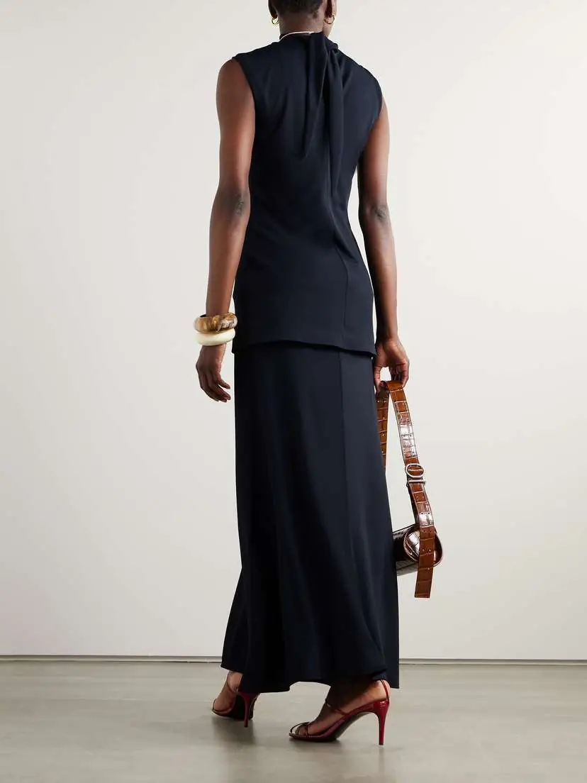 Jil Sander Layered Jersey Turtleneck Maxi Dress | Thumbnail 3