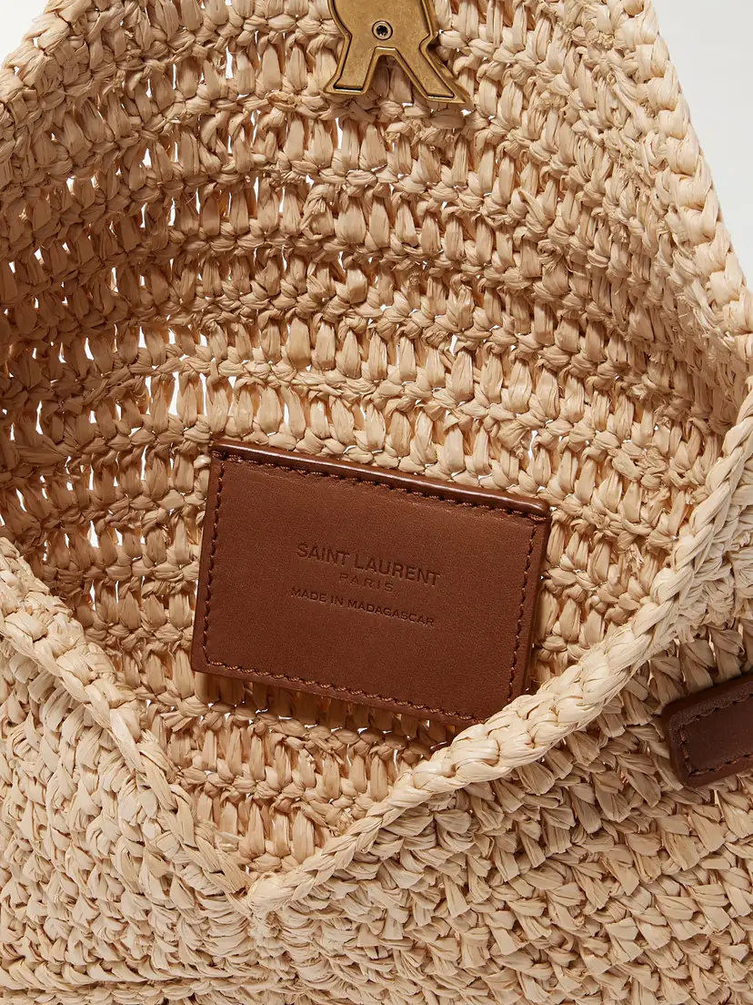 Saint Laurent Cassandre Leather-trimmed Raffia Shoulder Bag | Thumbnail 5 Saint Laurent Cassandre Leather-trimmed Raffia Shoulder Bag | Thumbnail 5
