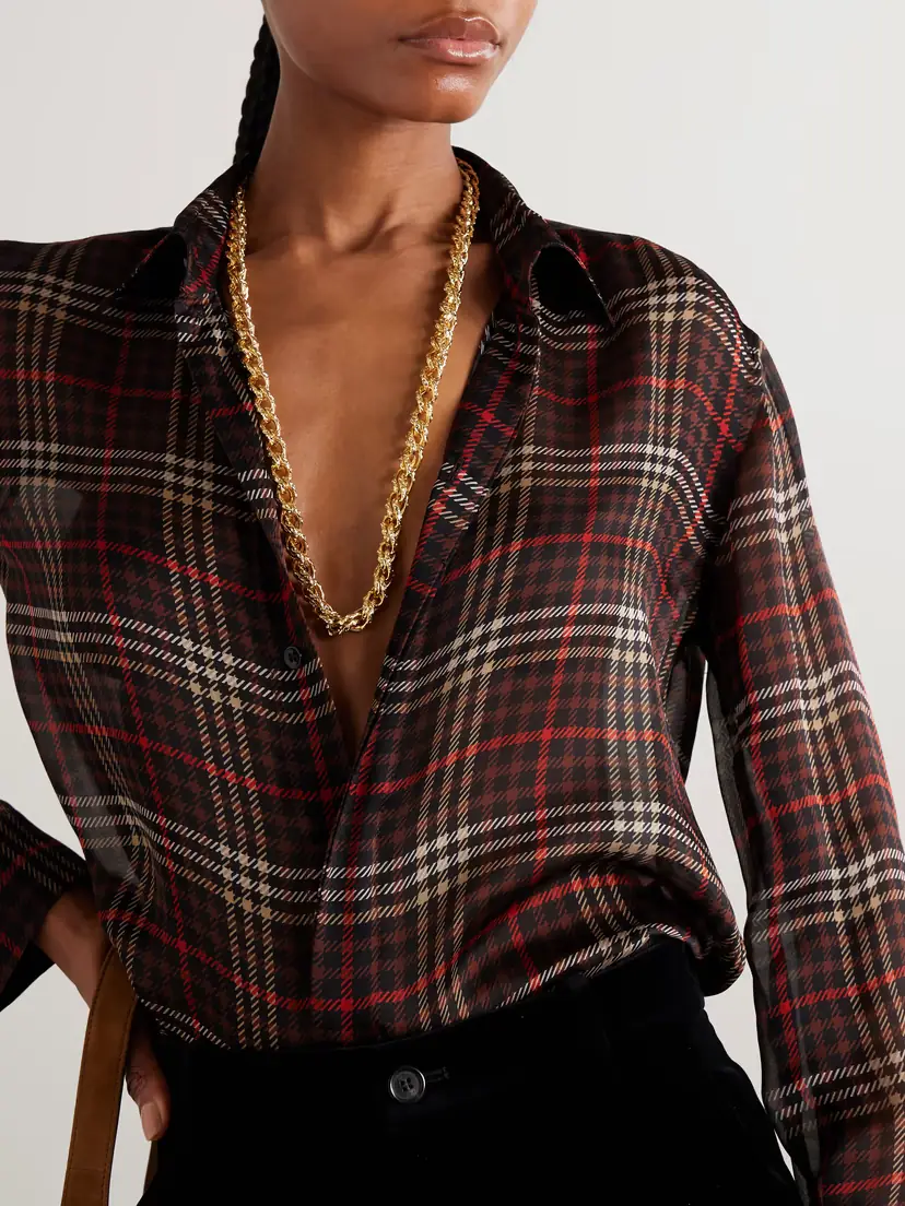 Saint Laurent Hammered Gold-tone Necklace | Thumbnail 2