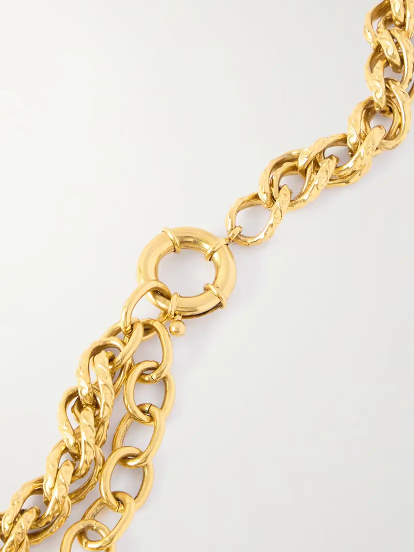 Saint Laurent Hammered Gold-tone Necklace | Thumbnail 3