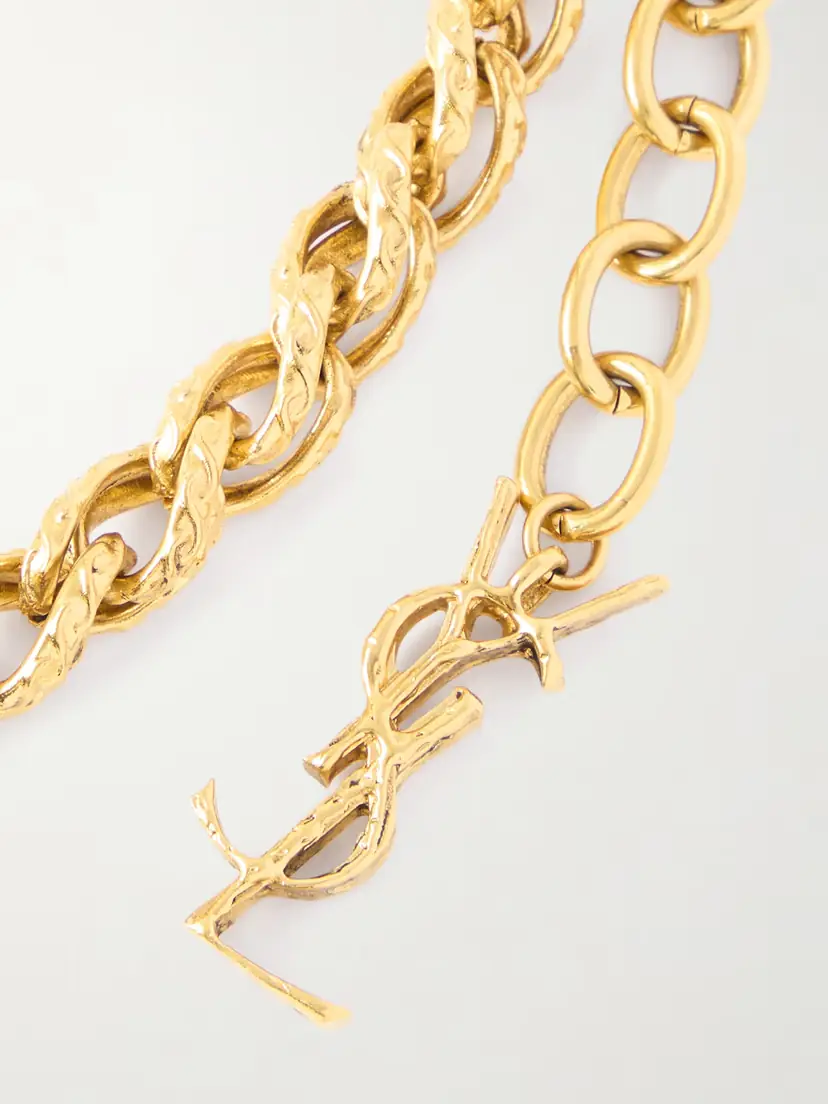 Saint Laurent Hammered Gold-tone Necklace | Thumbnail 4