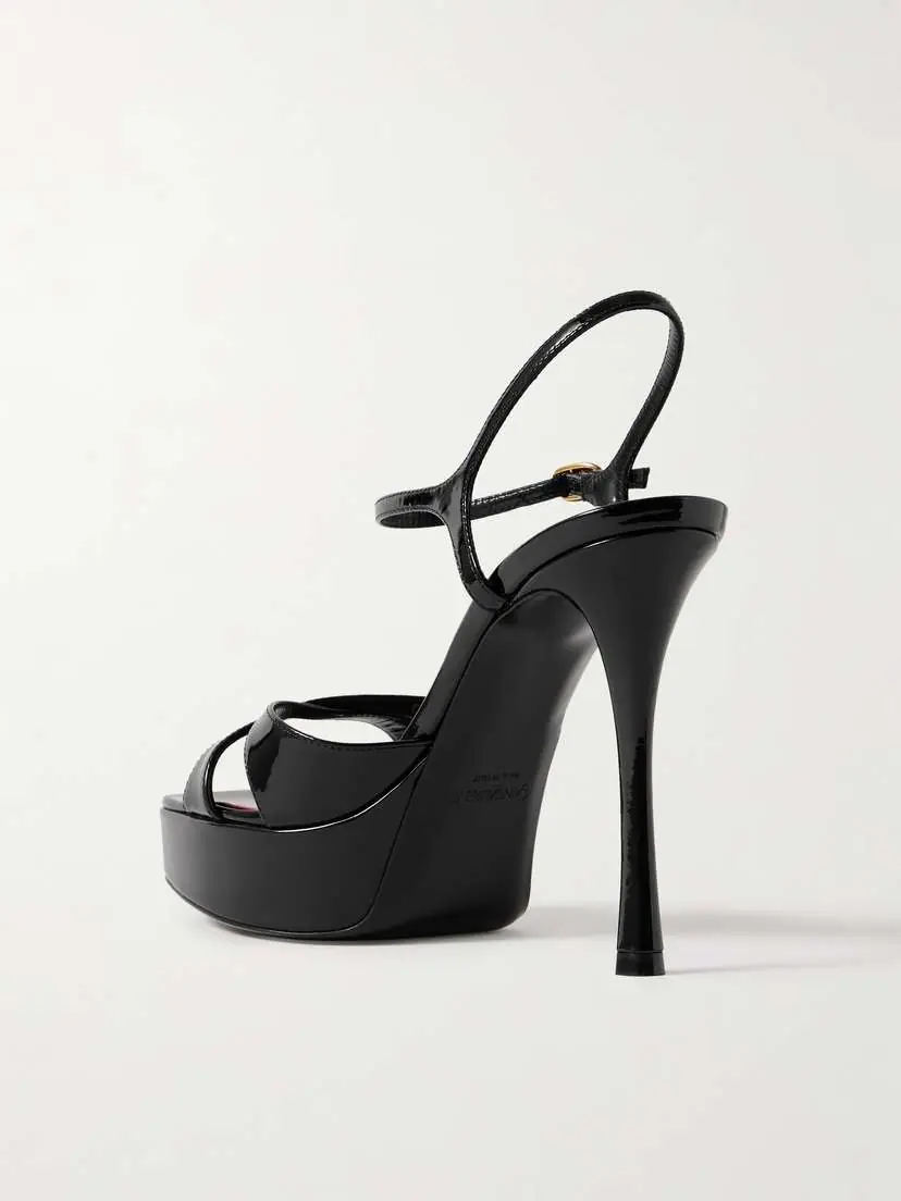 Saint Laurent Debbie Patent-leather Platform Sandals | Thumbnail 3