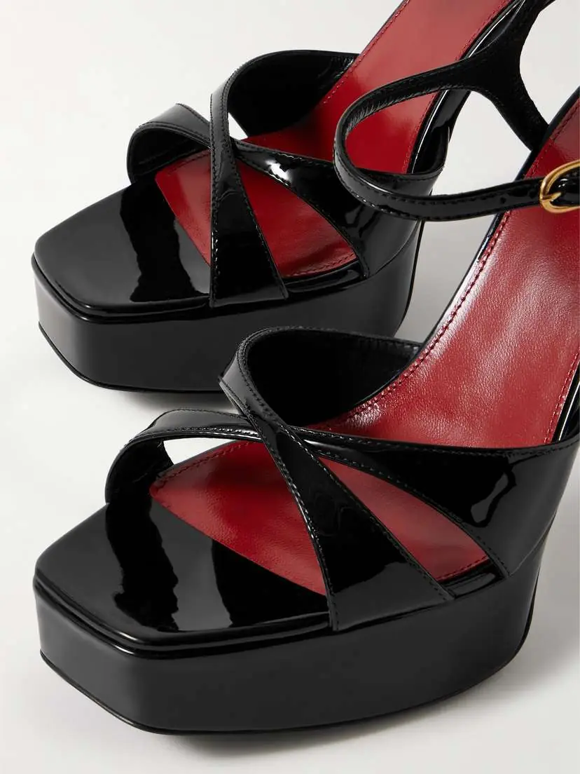 Saint Laurent Debbie Patent-leather Platform Sandals | Thumbnail 4