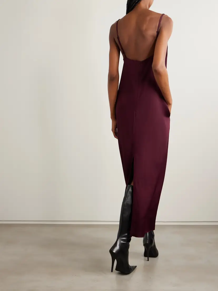 Stella McCartney Lace-trimmed Satin Midi Dress | Thumbnail 3 Stella McCartney Lace-trimmed Satin Midi Dress | Thumbnail 3