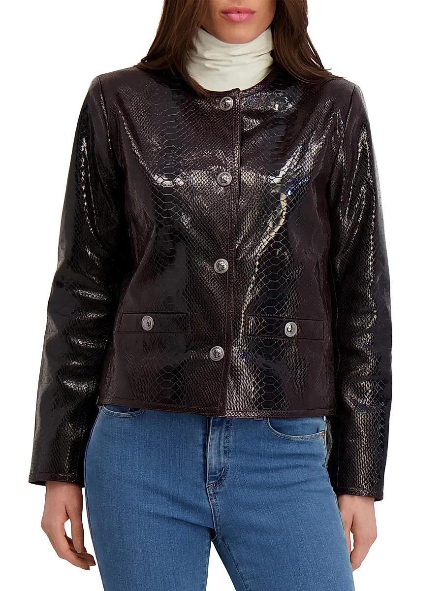 Gorski Women's Metis Suede Python Printed Jacket | Thumbnail 2