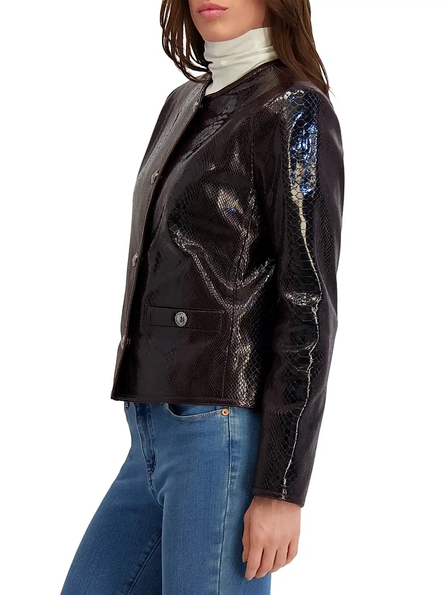 Gorski Women's Metis Suede Python Printed Jacket | Thumbnail 3