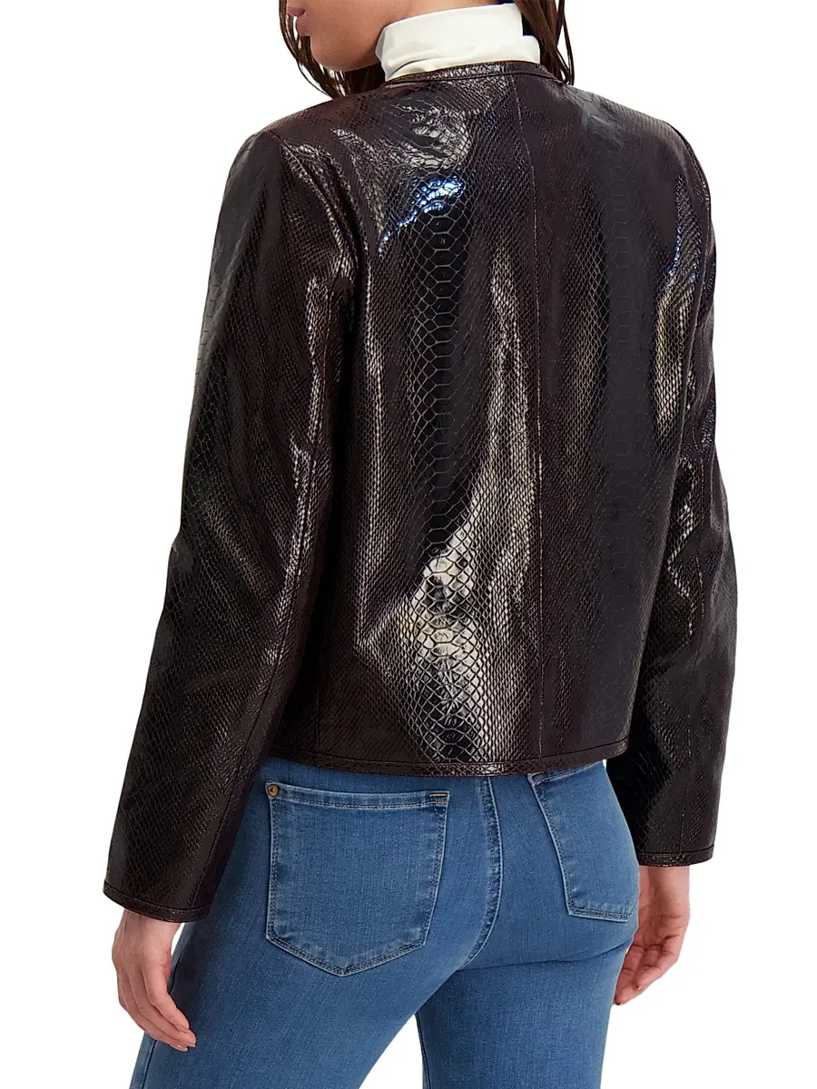 Gorski Women's Metis Suede Python Printed Jacket | Thumbnail 4