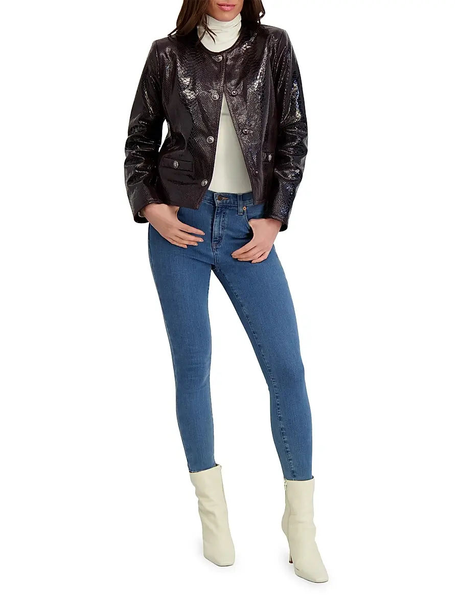 Gorski Women's Metis Suede Python Printed Jacket | Thumbnail 5