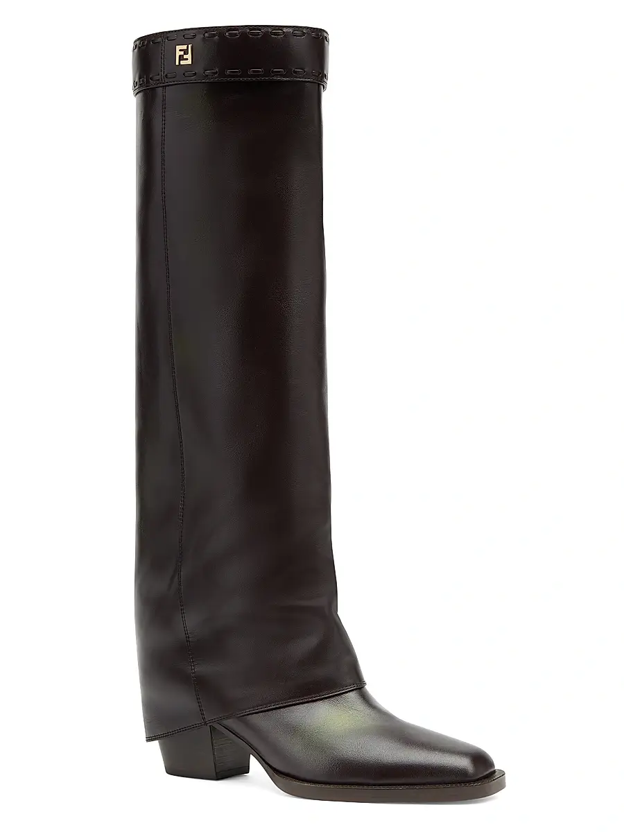 Fendi Women's 55MM Leather Boots - Mosto | Thumbnail 2