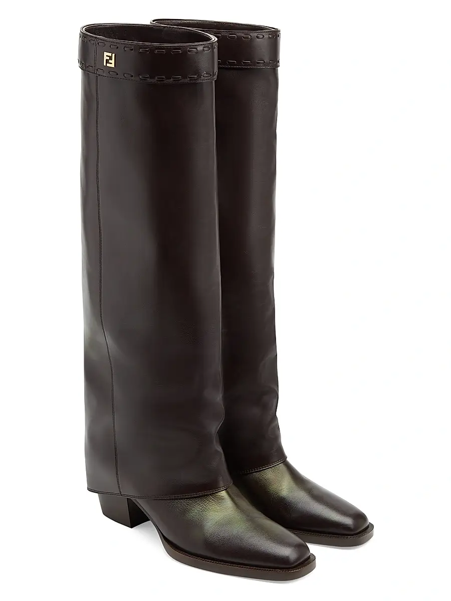Fendi Women's 55MM Leather Boots - Mosto | Thumbnail 3