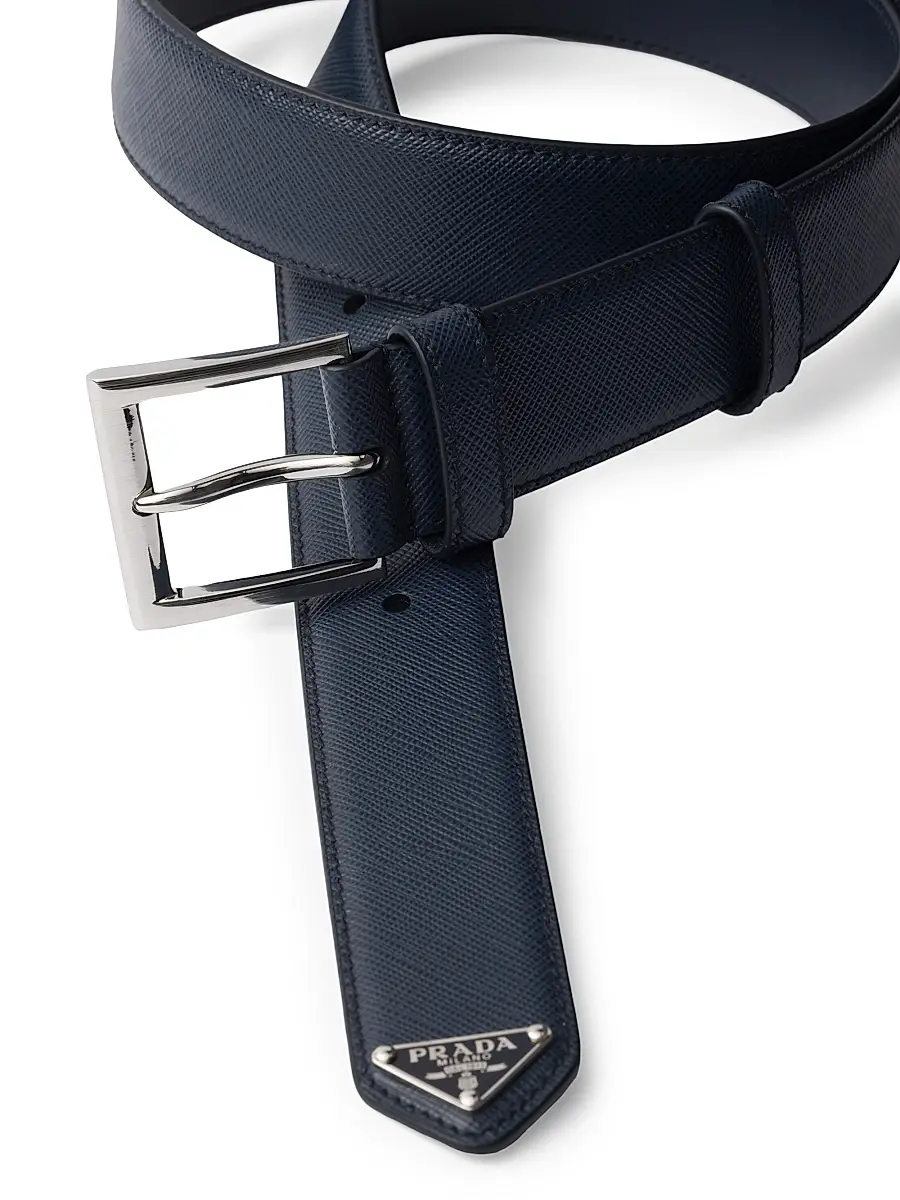 Prada Men's Saffiano Leather Belt - Black | Thumbnail 5