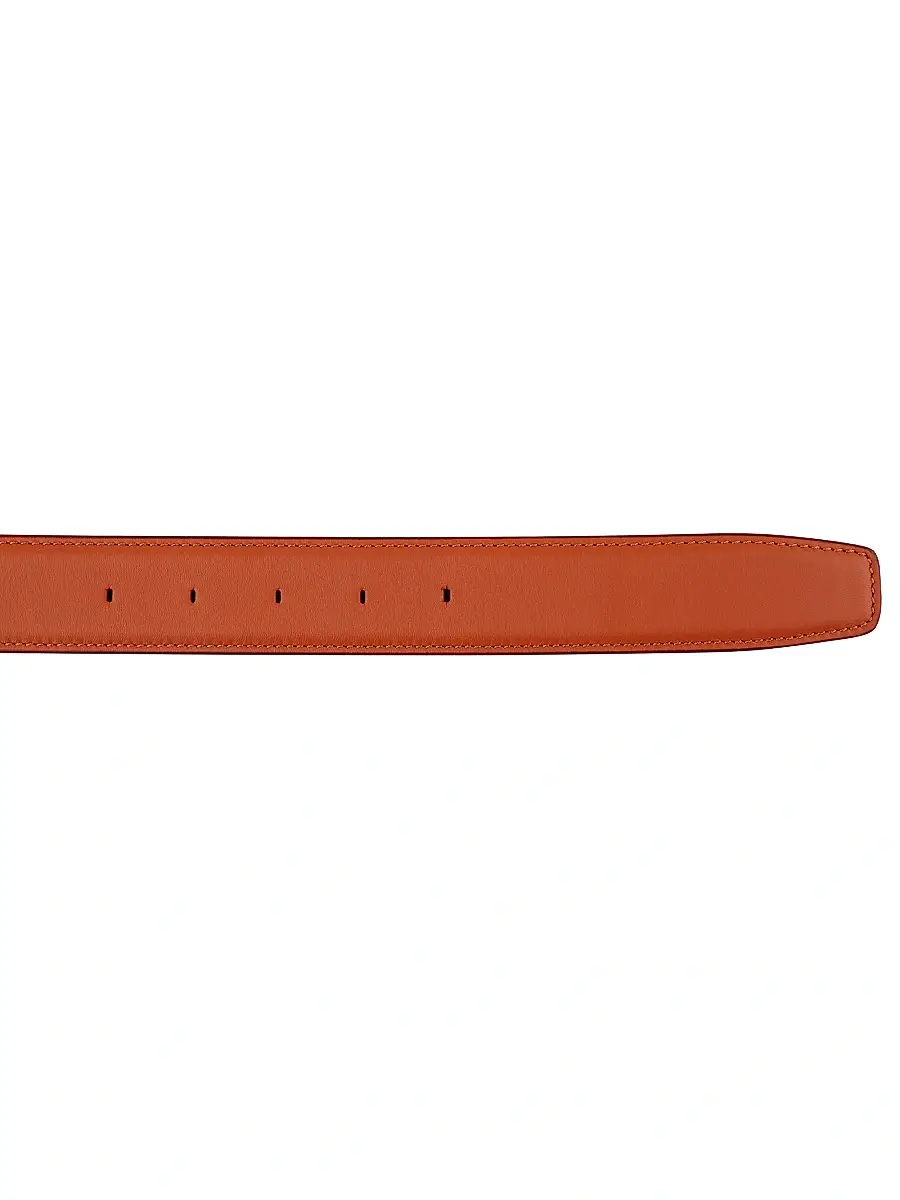 Stefano Ricci Men's Handmade Antique Italian Calfskin Leather Belt - Orange | Thumbnail 3